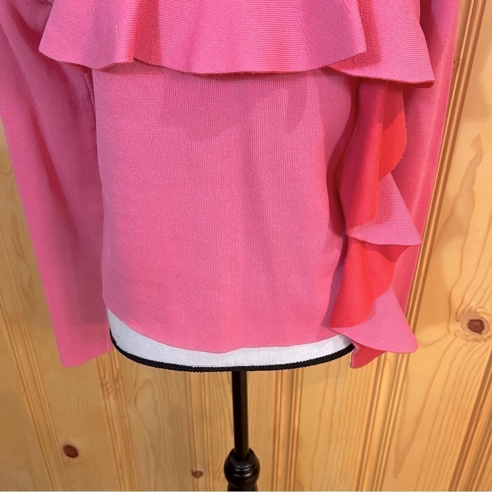 ASOS Coral Sweater With Front Ruffle Sz-8 - Picture 3 of 6